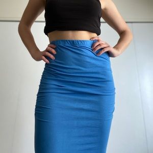Sky Blue Bobbi Maxi Skirt with a Slit